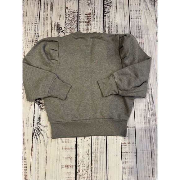 Frame Shirred Shoulder Gray Sweatshirt In Gris Heather SZ M NWT - Picture 2 of 7